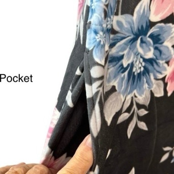 Miss Elaine Long Robe/Dress Full Length Zipper Side Pockets L - Picture 4 of 6